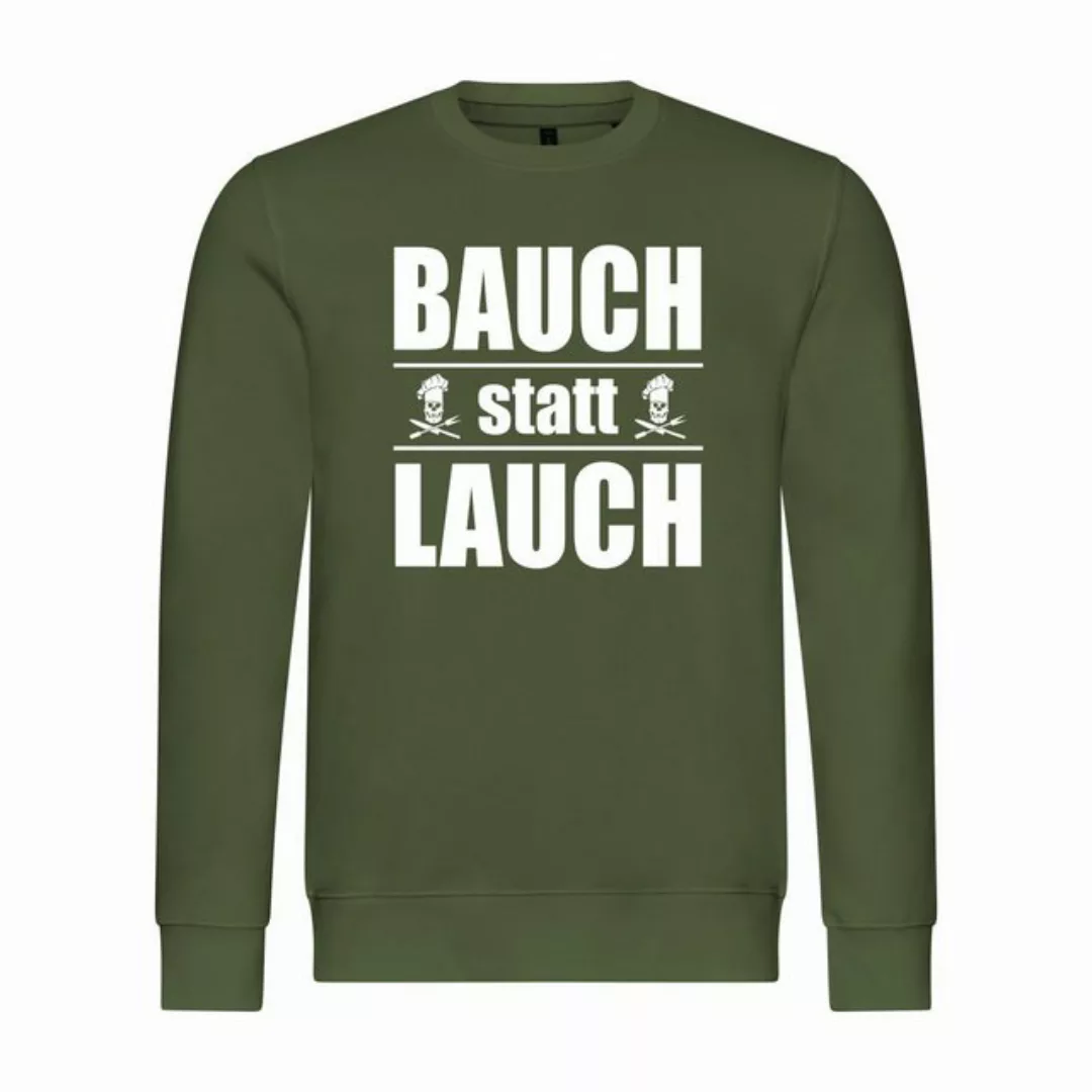 deinshirt Rundhalspullover Herren Pullover Bauch statt Lauch Mit Print Moti günstig online kaufen