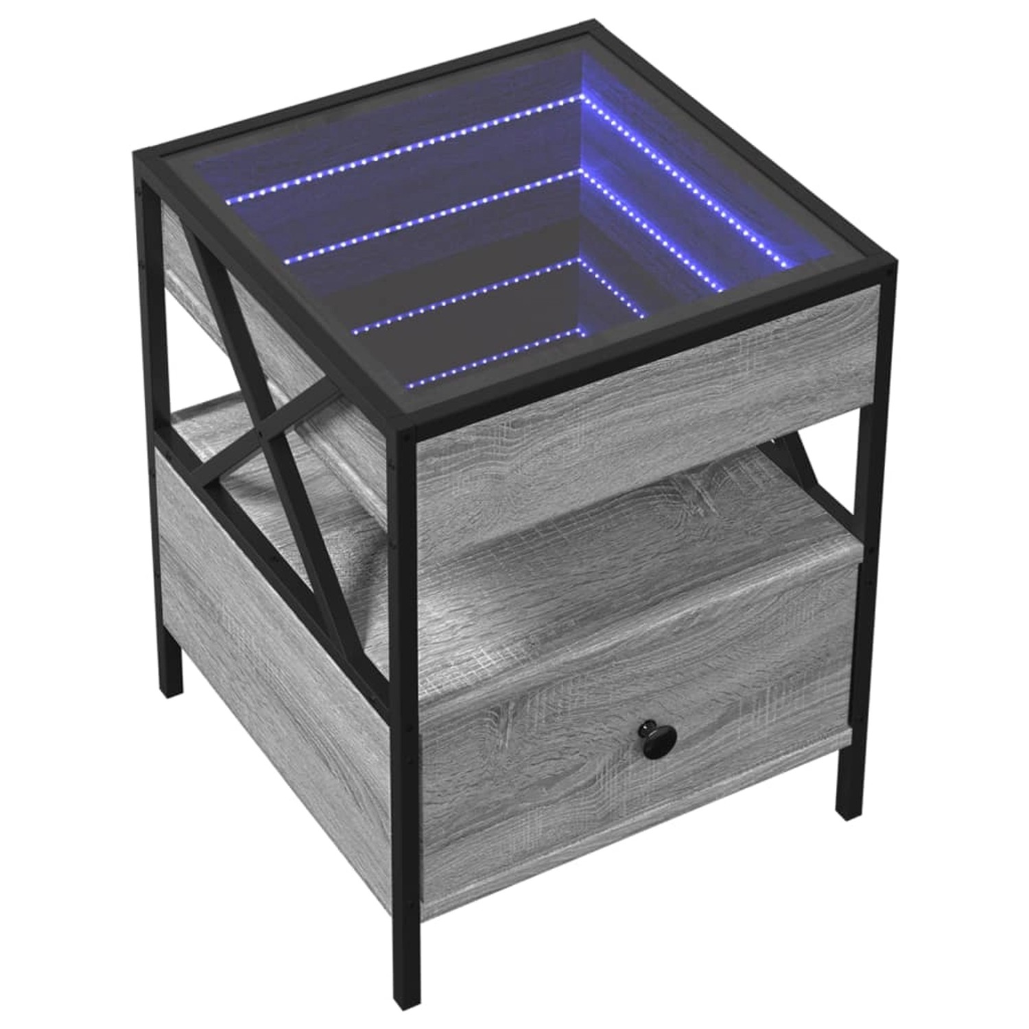 vidaXL Nachttisch mit Infinity-LED Grau Sonoma 40x40x51 cm günstig online kaufen