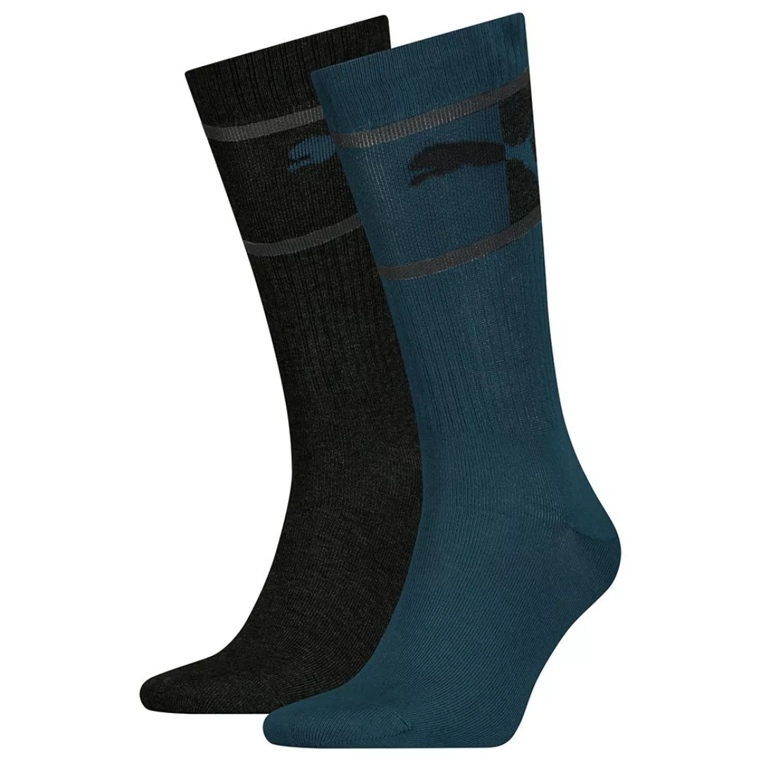 Puma Blocked Logo Socken 2 Paare EU 43-46 Intense Blue / Grey Mélange günstig online kaufen