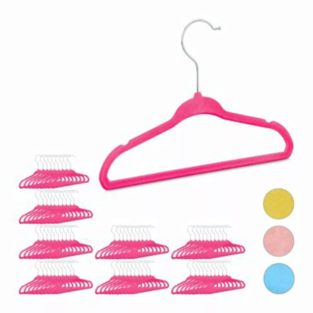 relaxdays 80 x Kleiderbügel Kinder pink günstig online kaufen