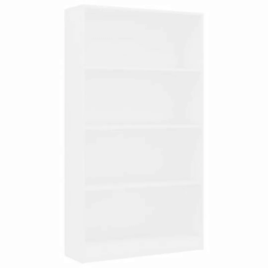 Bücherregal 4 Fächer Weiß 80 X 24 X 142 Cm Spanplatte günstig online kaufen