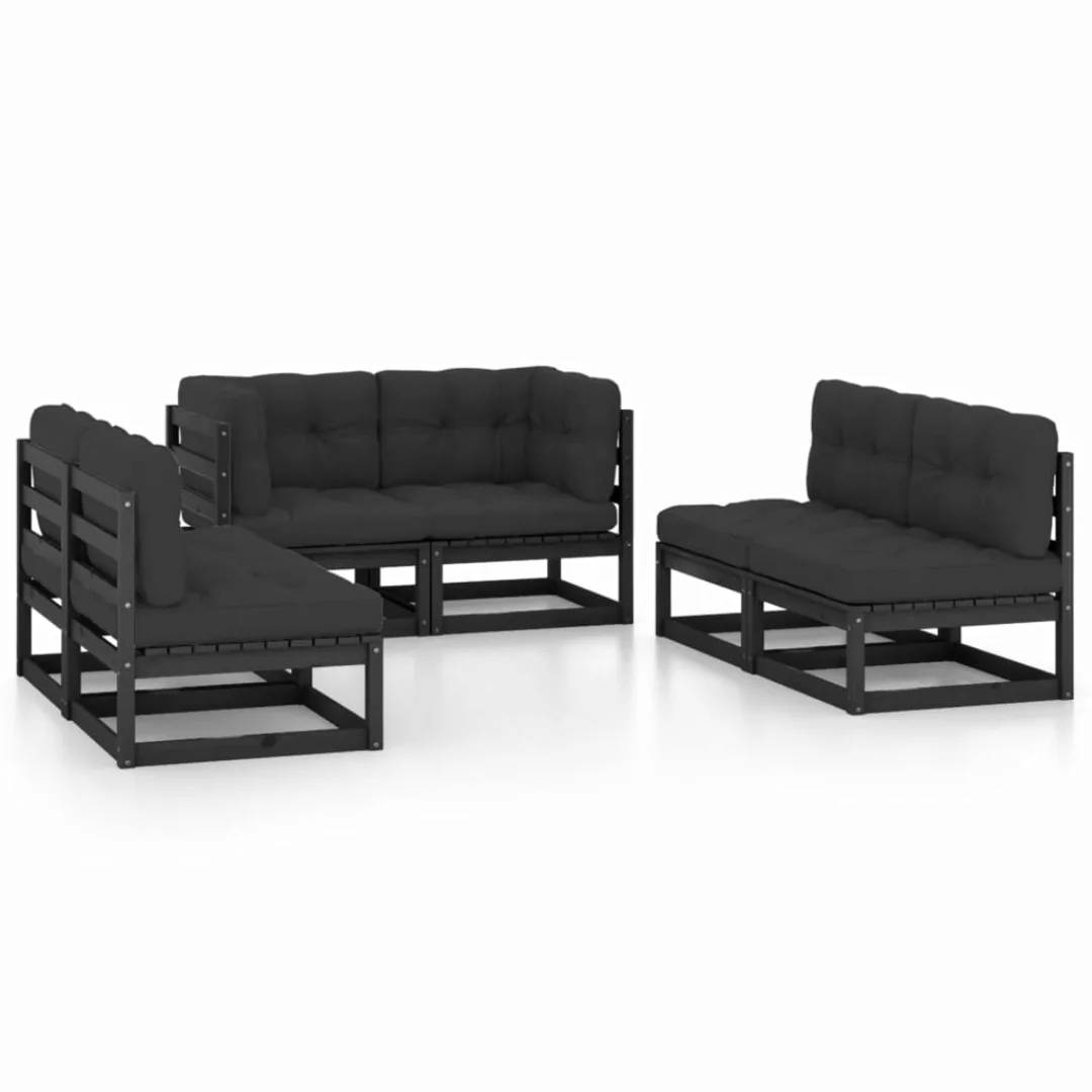 6-tlg. Garten-lounge-set Mit Kissen Kiefer Massivholz günstig online kaufen