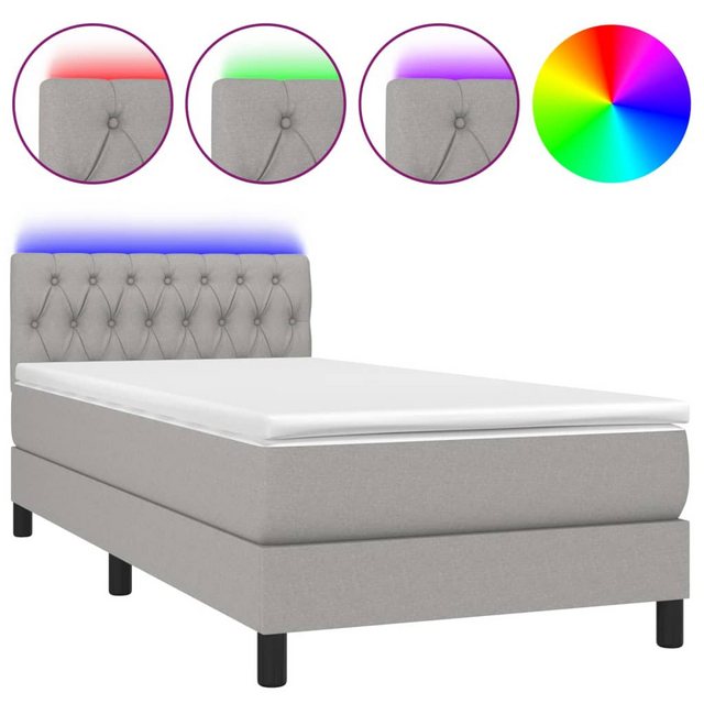 vidaXL Boxspringbett Bett Boxspringbett komplett mit Matratze & LED Stoff ( günstig online kaufen