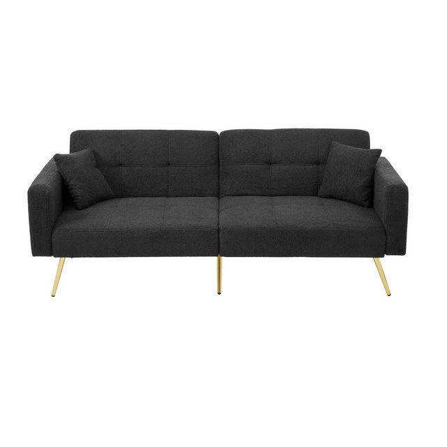 Gotagee Sofa Schlafsofa mit Bettfunktion mit Kissen goldenen Beinen günstig online kaufen