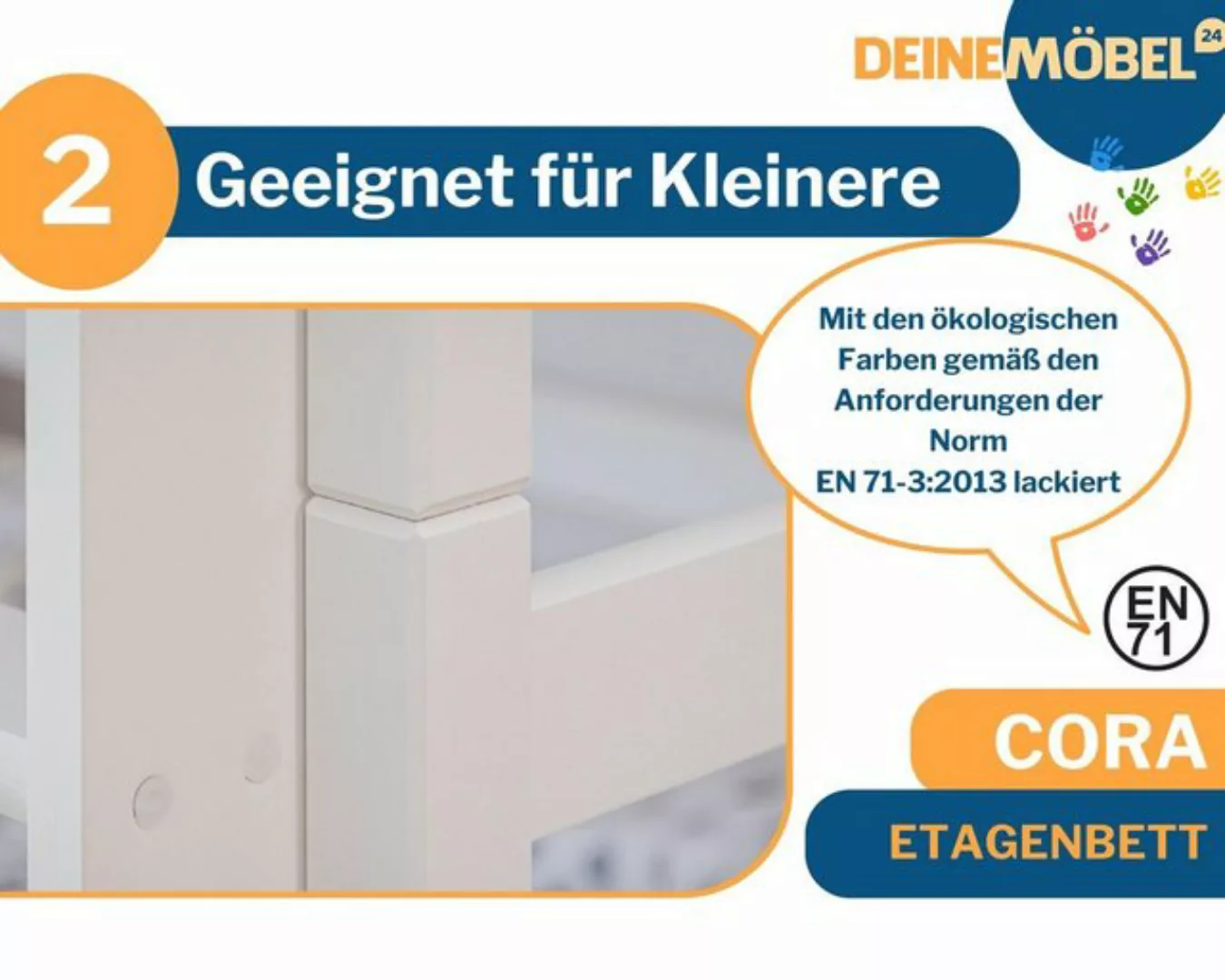 Deine Möbel 24 Etagenbett Hochbett Kinderbett CORA für 2 Kinder 90x200 GRAU günstig online kaufen