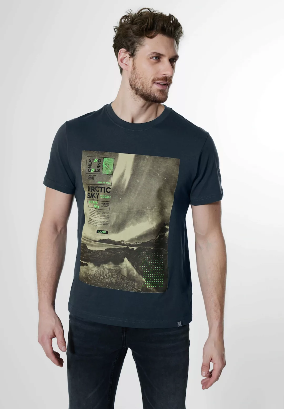 STREET ONE MEN Print-Shirt, mit Rundhalsausschnitt günstig online kaufen