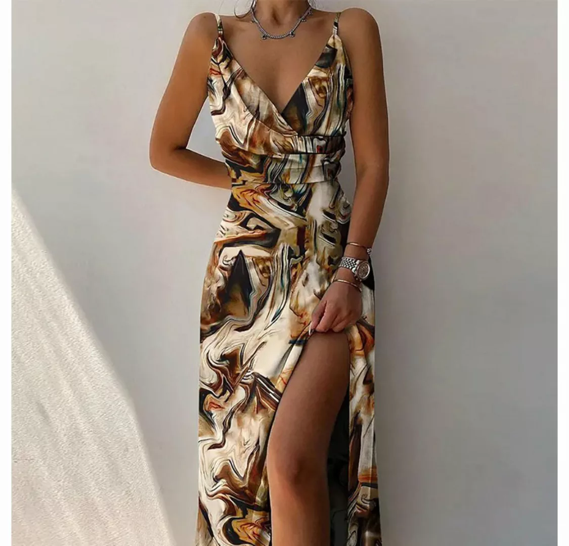 BlauWave Abendkleid V-Ausschnitt-Kleid- Strandkleid- Maxikleid (1-tlg) Klei günstig online kaufen