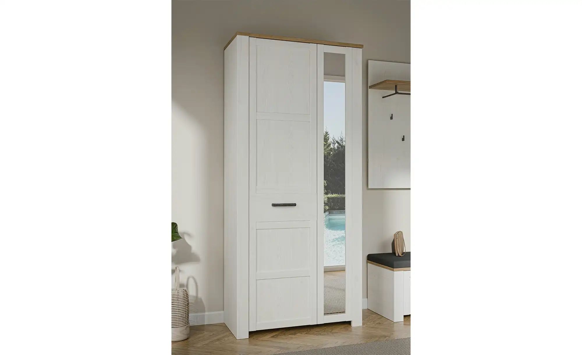 Garderobenschrank  Toneo ¦ weiß ¦ Maße (cm): B: 94,4 H: 205,4 T: 42.0 Schrä günstig online kaufen