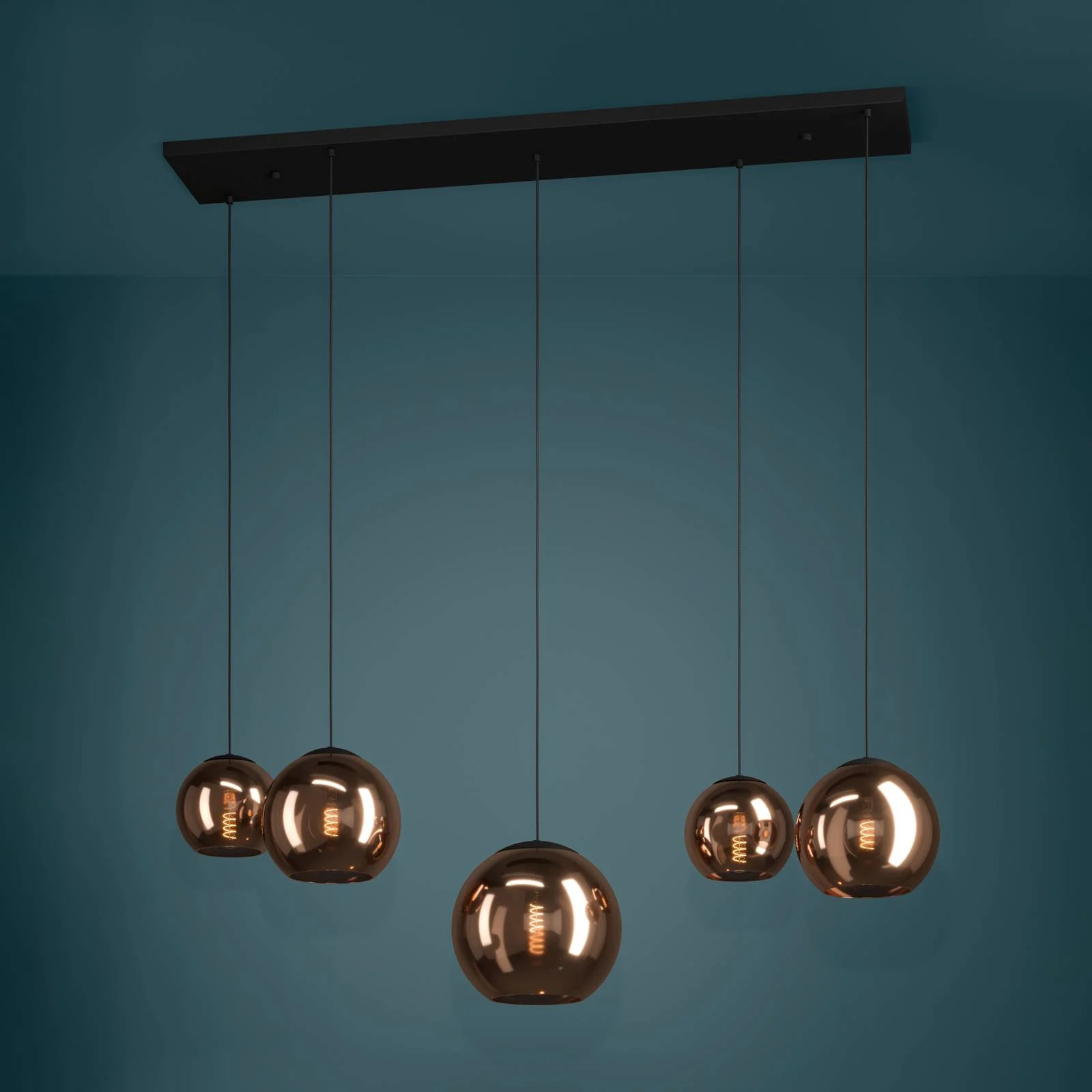 EGLO Stars Of Light Hängeleuchte Cordoba, 5-fl. lang, kupfer günstig online kaufen