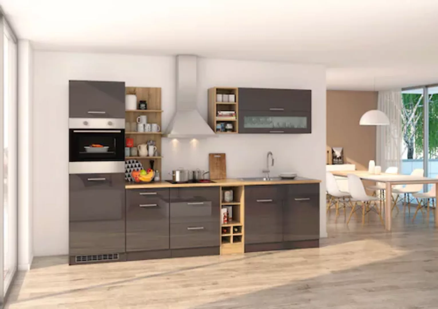 HELD MÖBEL Küchenzeile »Mailand«, mit Elektrogeräten, Breite 300 cm günstig online kaufen