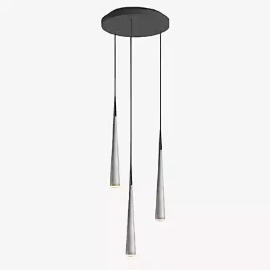 Grau Niceone Pendelleuchte LED 3-flammig, aluminium/braungrau - 200 cm günstig online kaufen