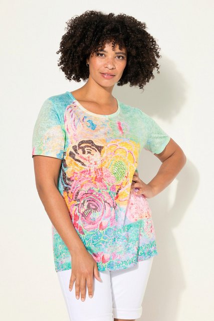 Angel of Style Rundhalsshirt T-Shirt Blumen-Druck Halbarm günstig online kaufen