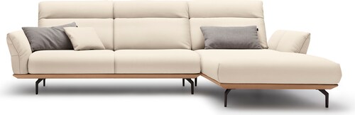 Creation BY ROLF BENZ Ecksofa »CR.460«, Sockel in Eiche, Winkelfüße in Umbr günstig online kaufen