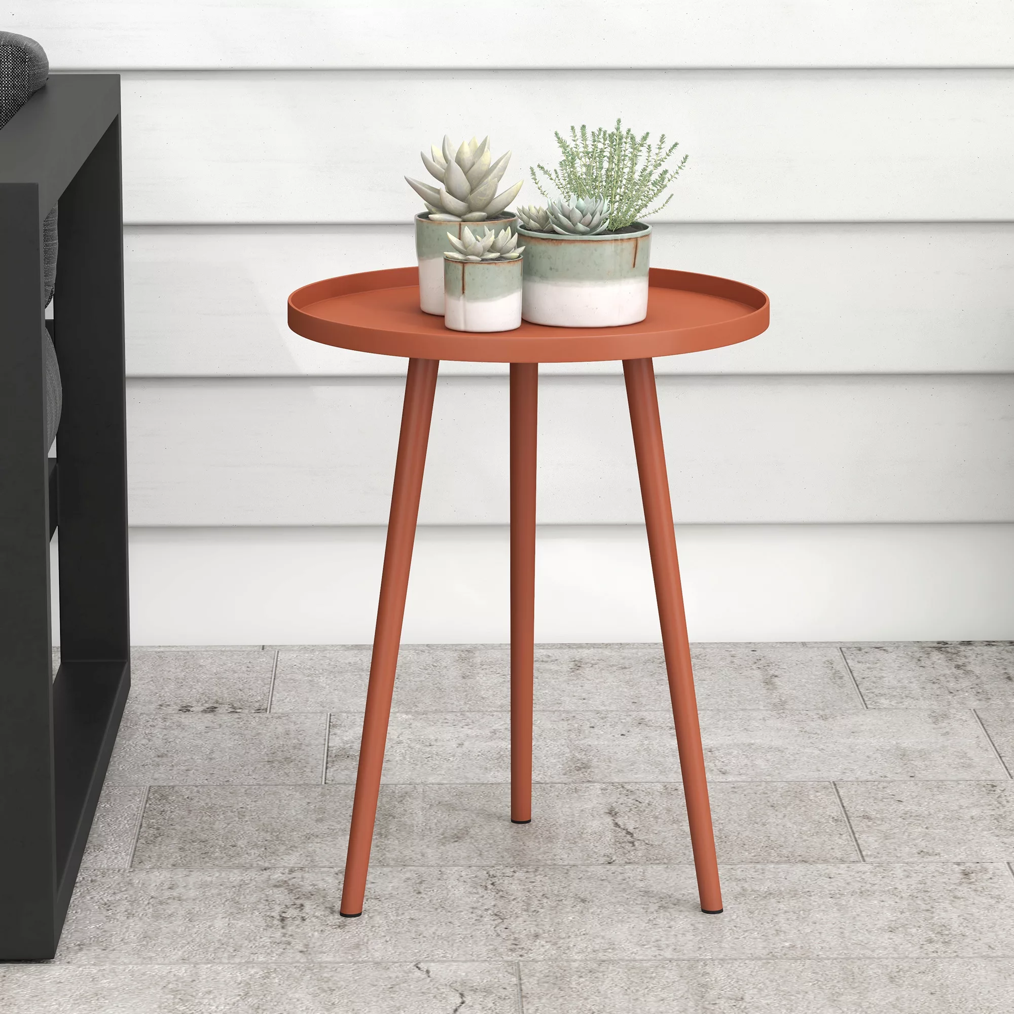 Outsunny Beistelltisch Garten, wetterfester Gartentisch mit erhöhtem Rand, günstig online kaufen