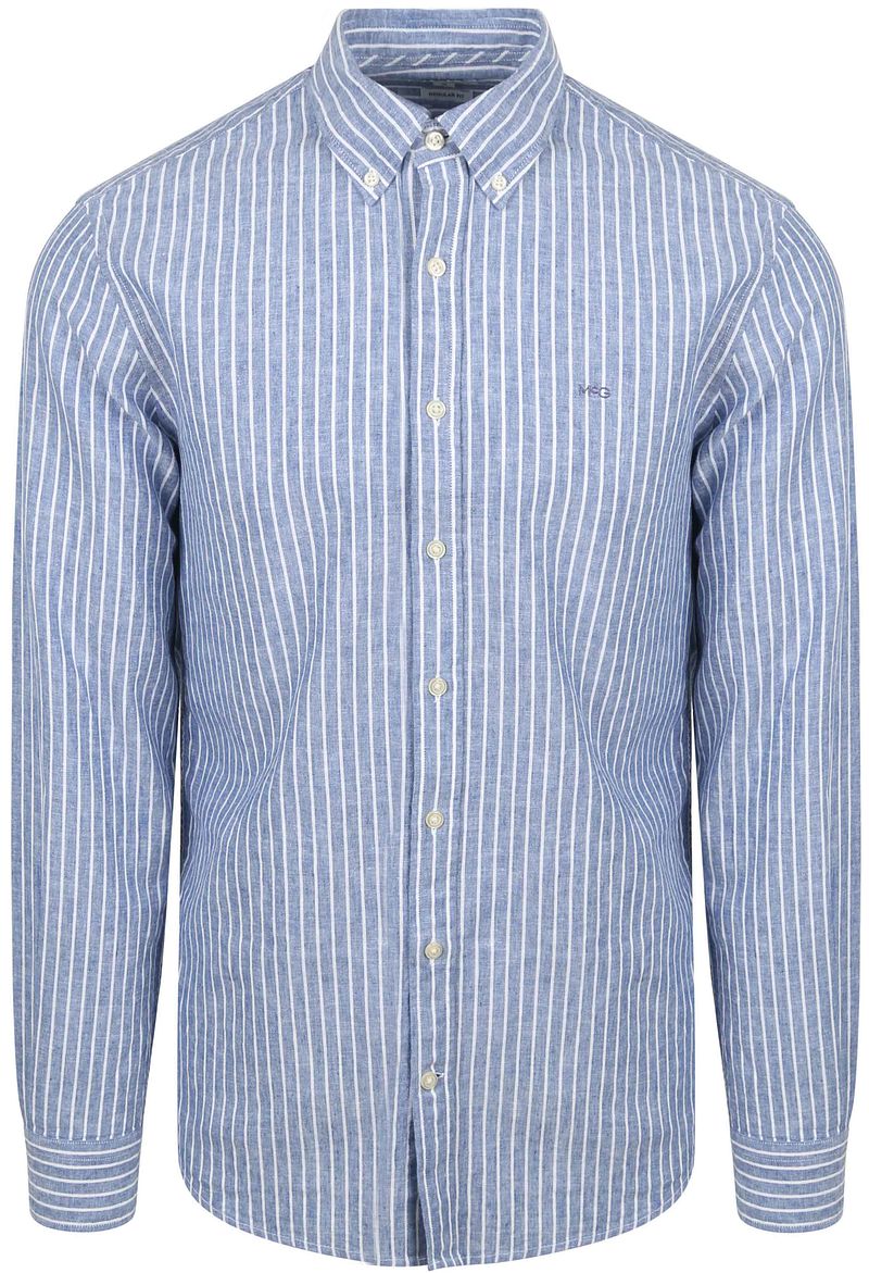 McGregor Hemd Linen Blend Streifen Blau - Größe L günstig online kaufen