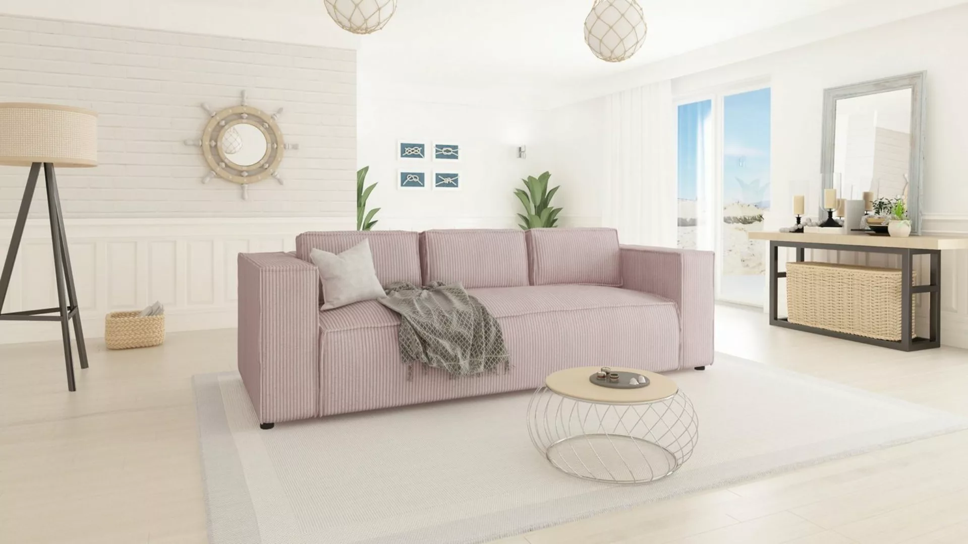 S-Style Möbel 3-Sitzer Cord sofa Renne, 1 Teile, mit Wellenfederung günstig online kaufen