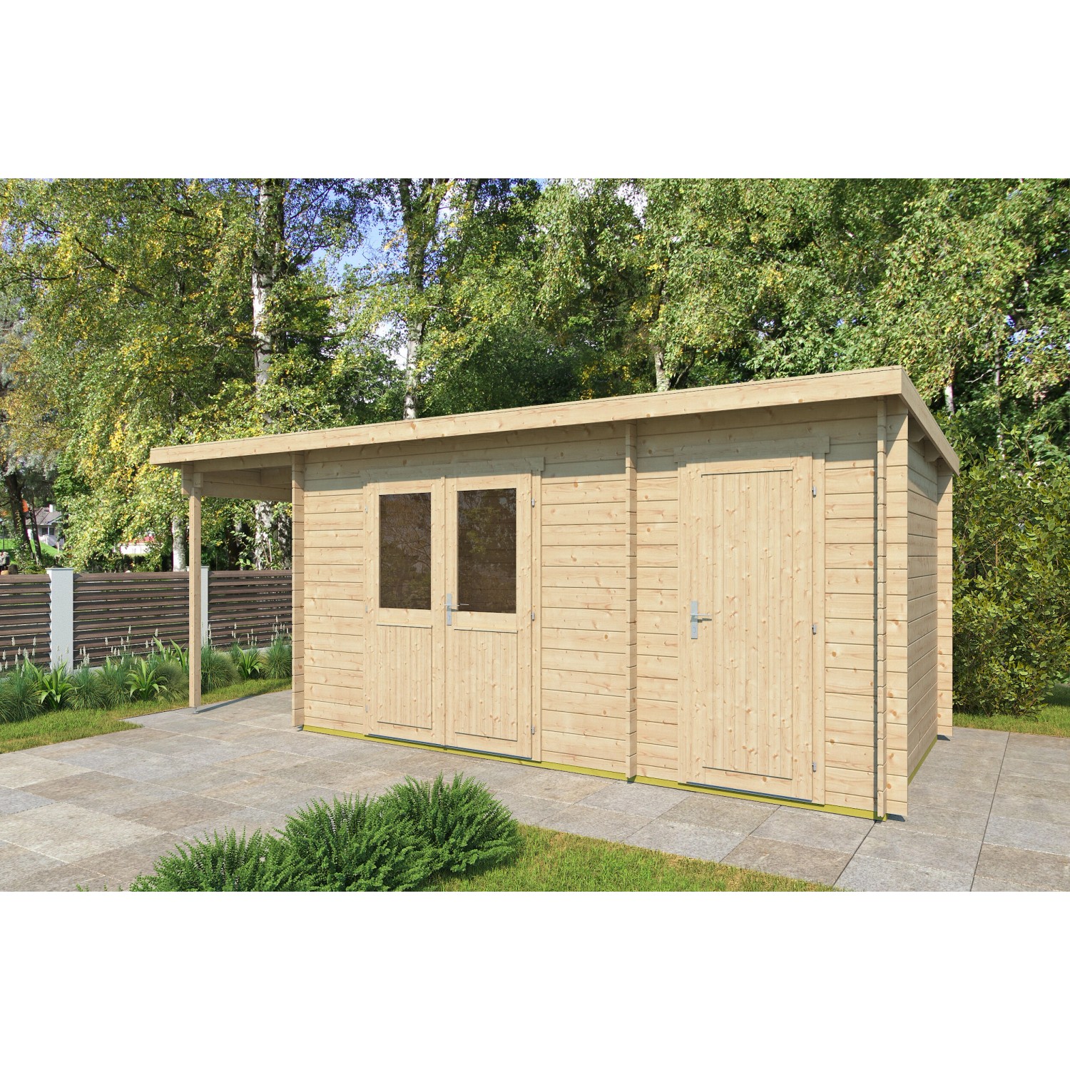 Fjordholz Gartenhaus Modell Gent 28 F Grau Imprägniert günstig online kaufen