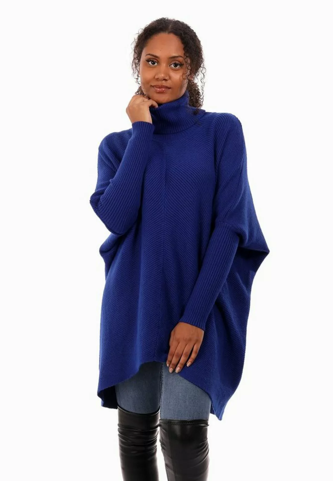 YC Fashion & Style Longpullover Strickpullover asymmetrisch Plus Size mit R günstig online kaufen