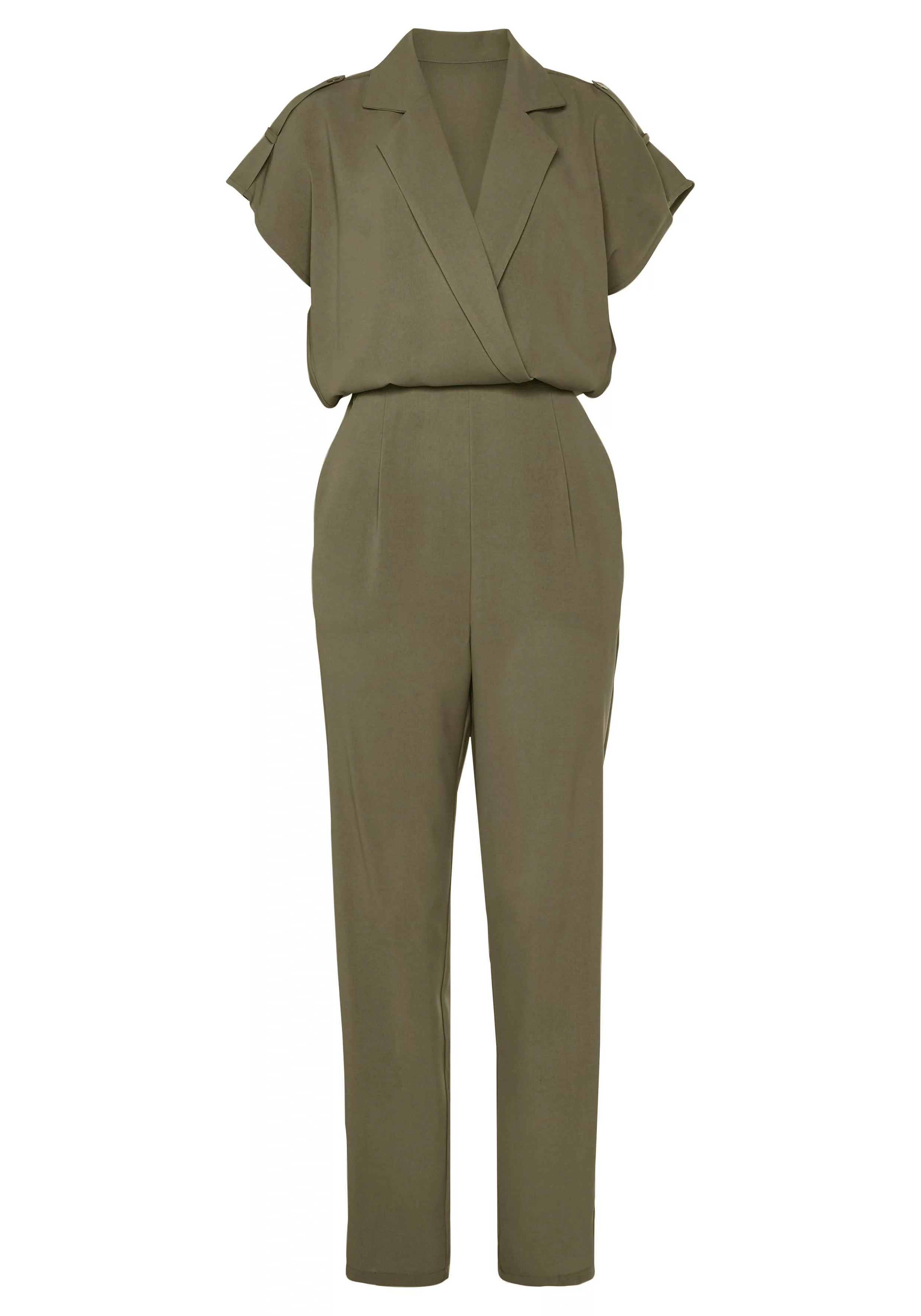 LASCANA Overall, mit Reverskragen und kurzen Ärmeln, eleganter Jumpsuit, ca günstig online kaufen
