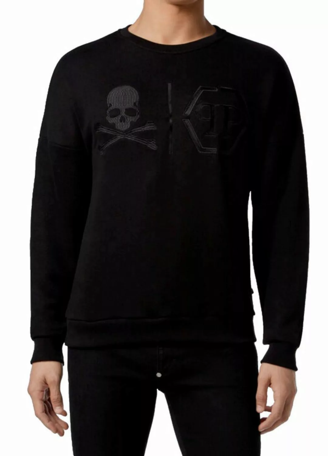 PHILIPP PLEIN Sweatshirt Sweatshirt Sweater Skull Statement Logo Pullover P günstig online kaufen