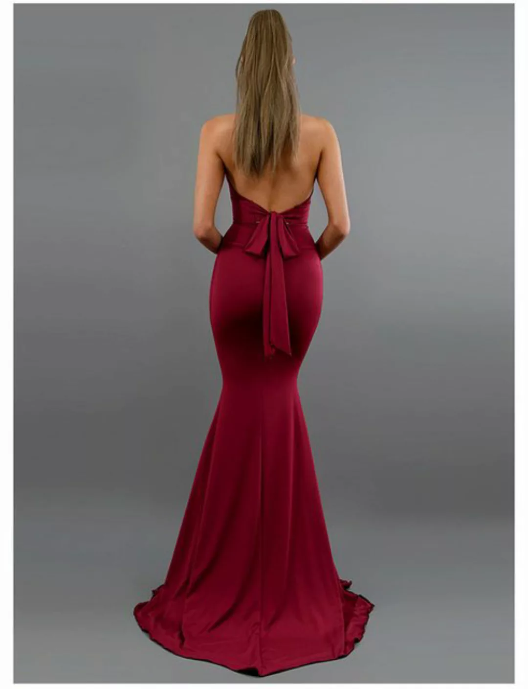 ZWY Abendkleid Elegantes, mehrfarbiges, ärmelloses Abendkleid mit Fischschw günstig online kaufen