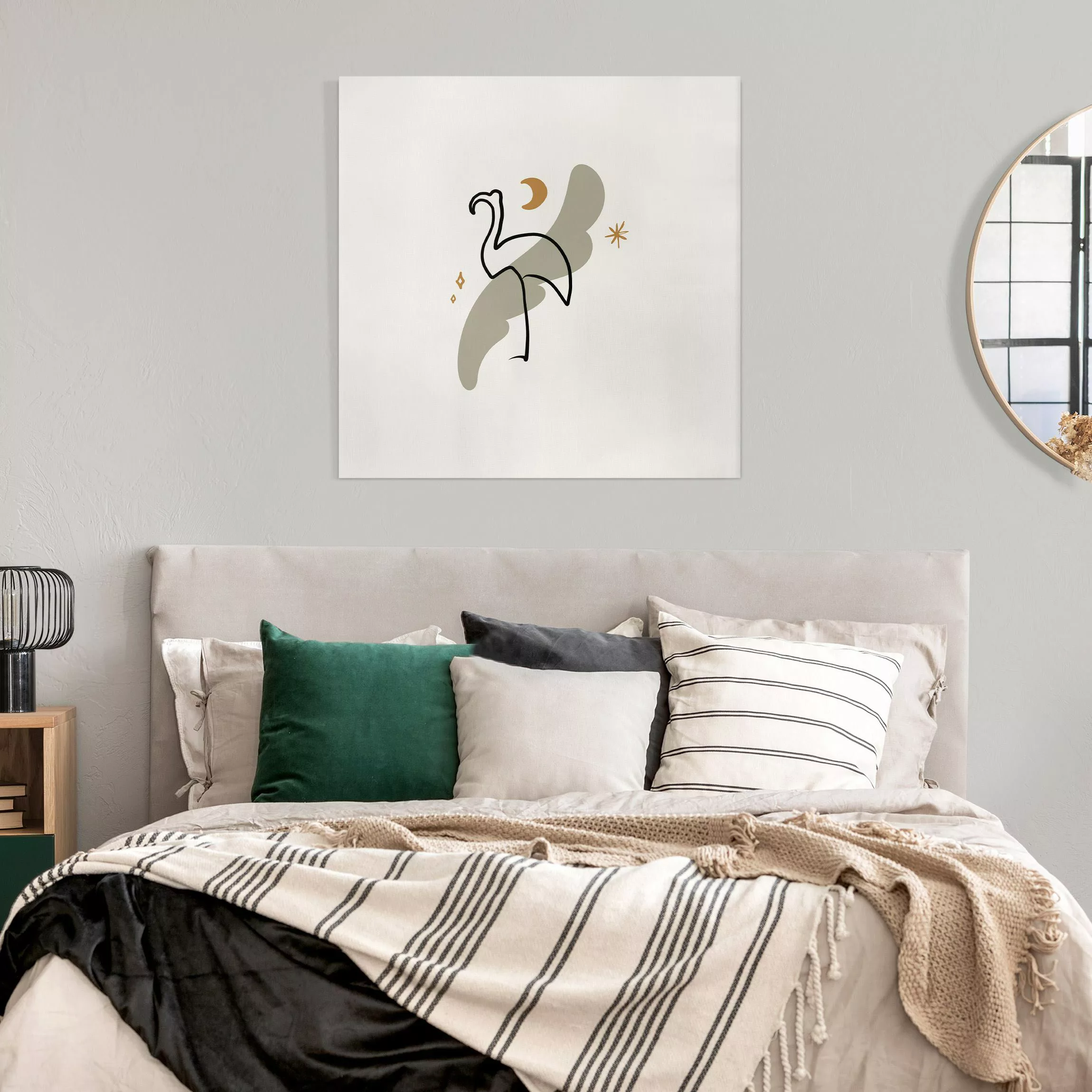 Leinwandbild Picasso Interpretation - Flamingo günstig online kaufen