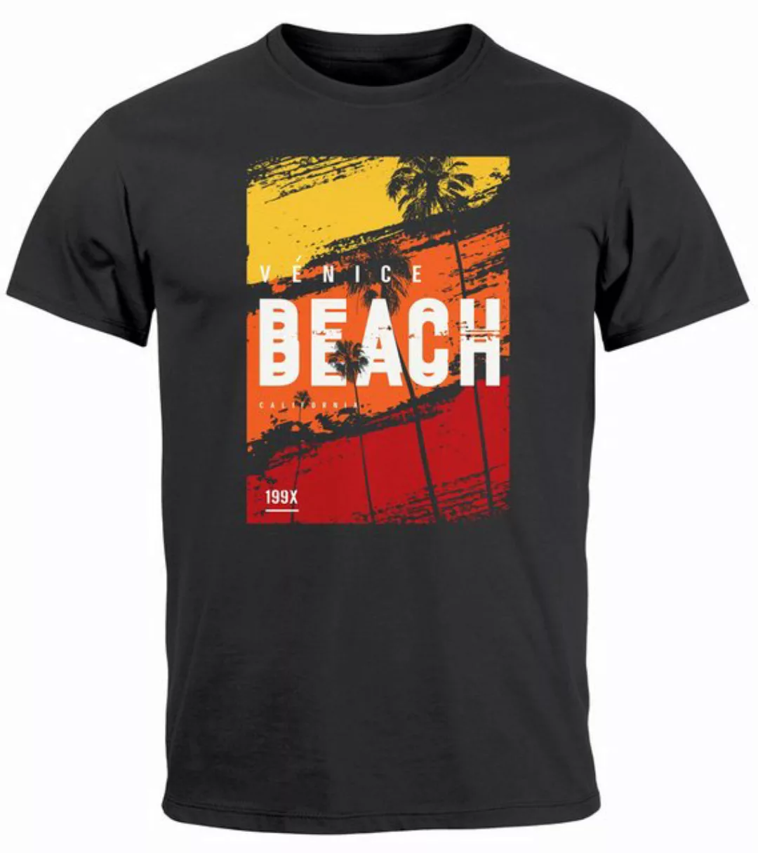 Neverless Print-Shirt Herren T-Shirt Sommer Venice Beach Surfing Motiv Aufd günstig online kaufen