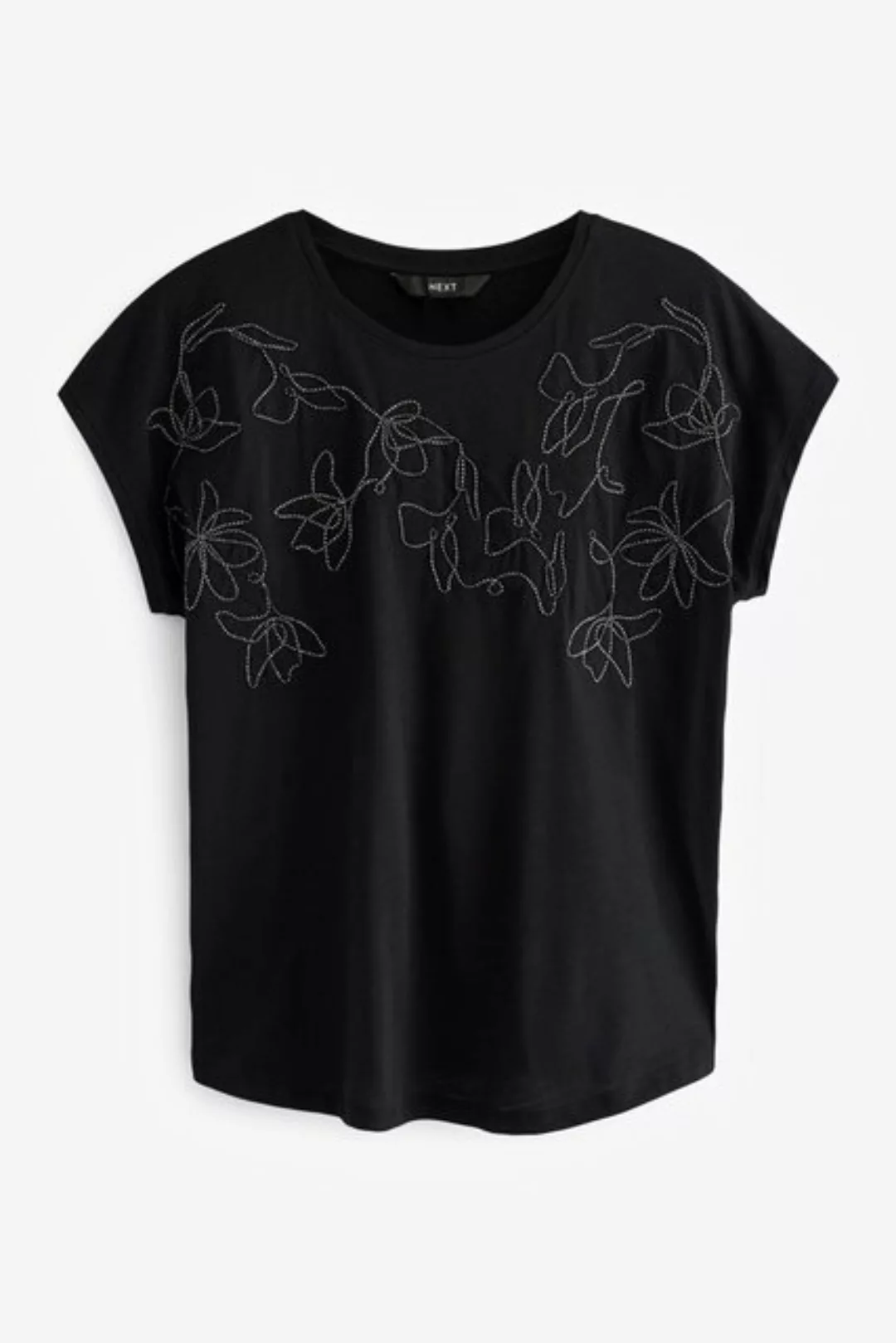 Next T-Shirt Kurzärmeliges Glitzer-T-Shirt (1-tlg) günstig online kaufen
