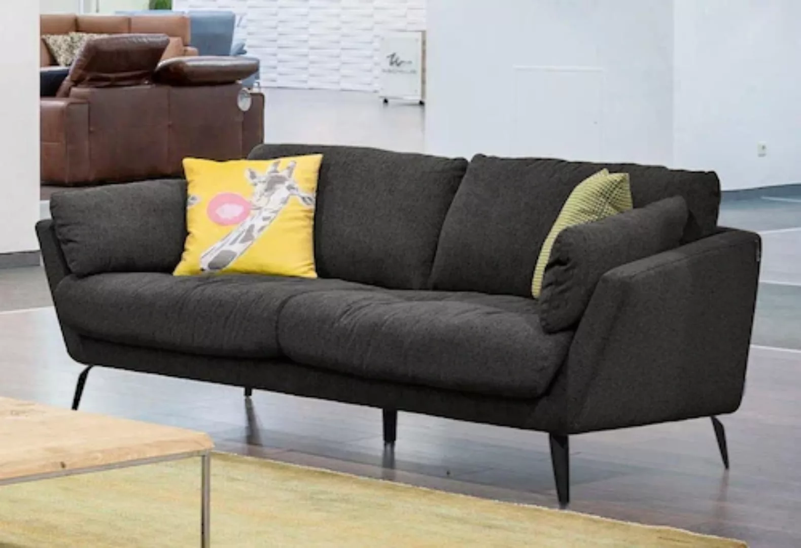W.SCHILLIG 2-Sitzer softy, mit dekorativer Heftung im Sitz, Füße schwarz pu günstig online kaufen