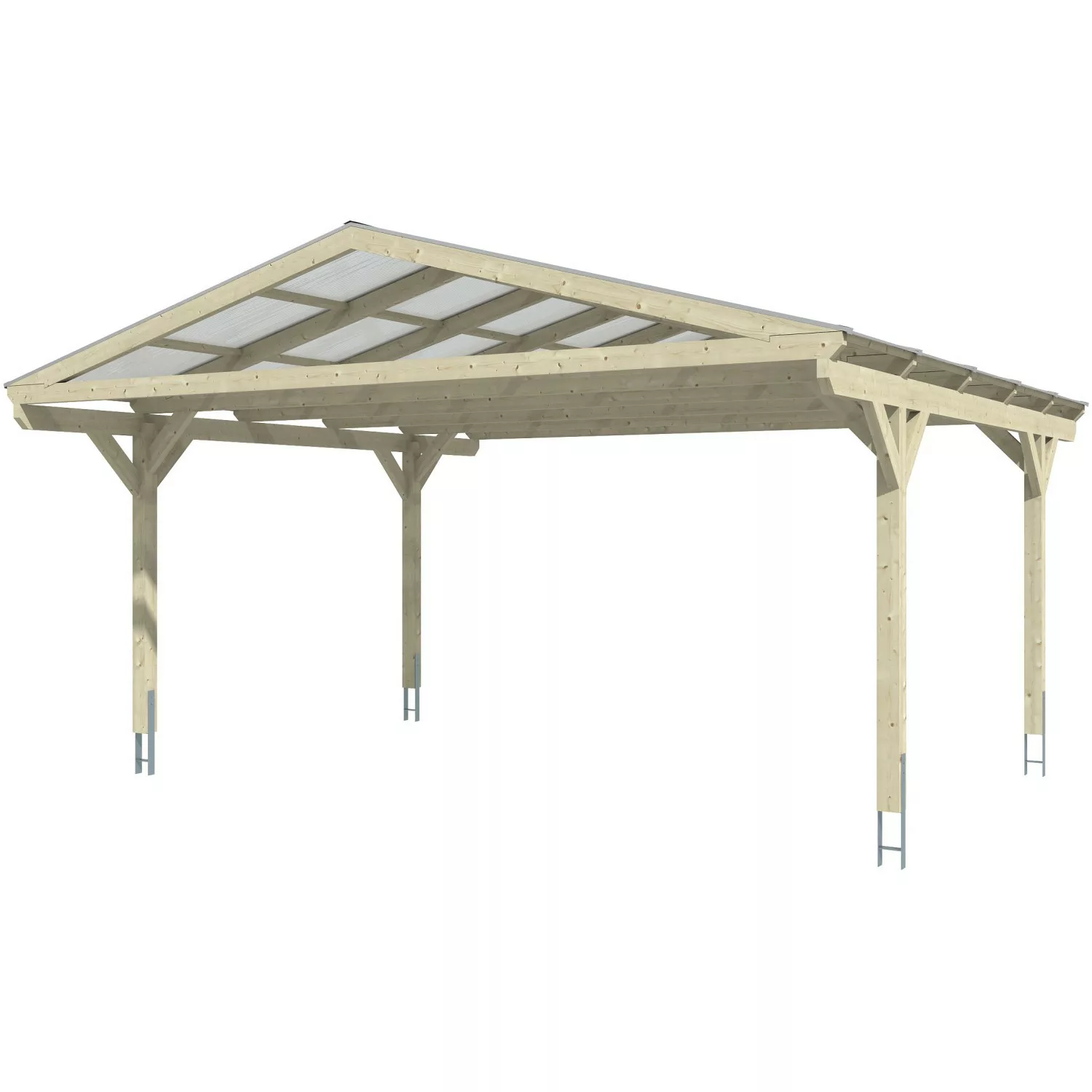 Skan Holz Carport Westerwald Nussbaum 570 x 541 cm günstig online kaufen