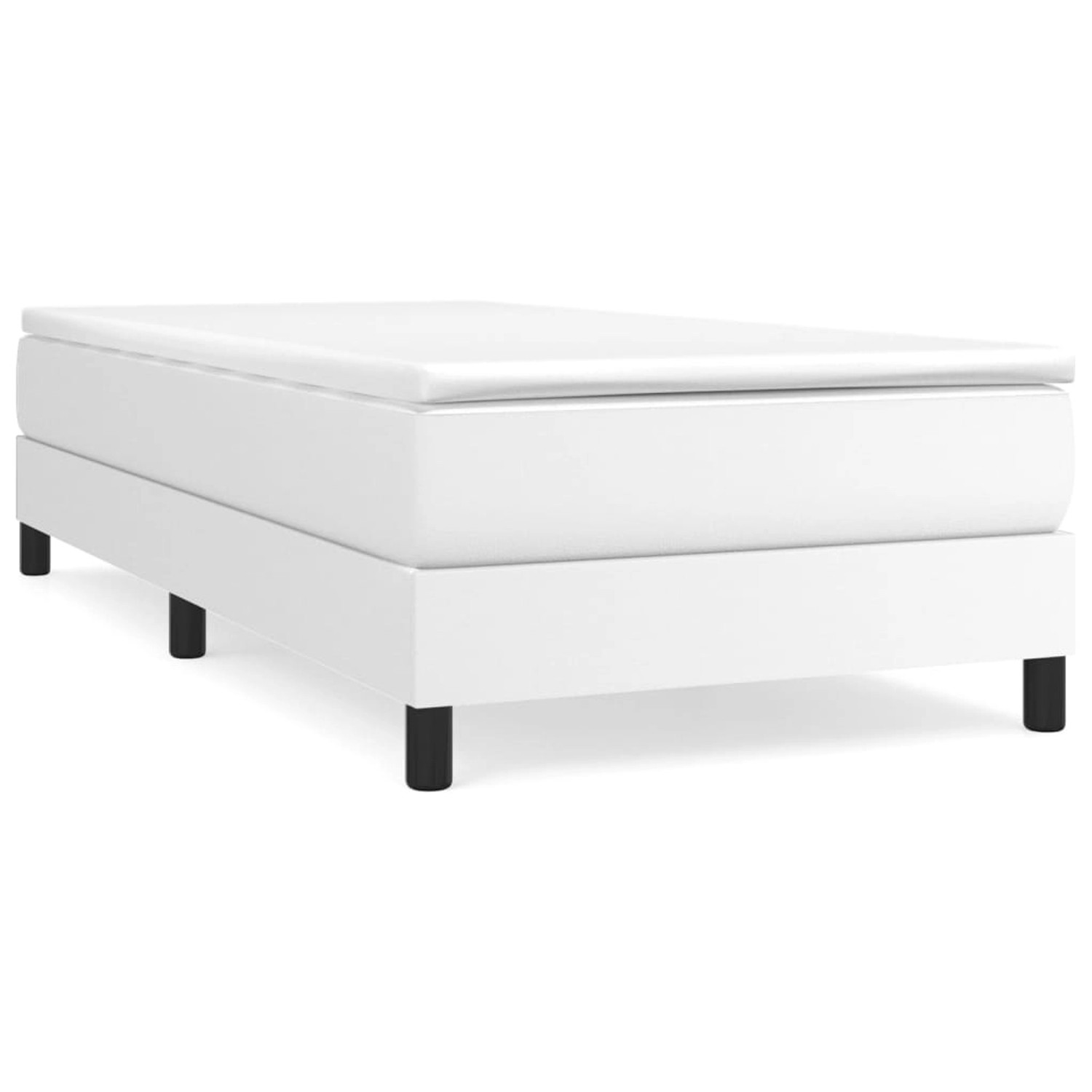 vidaXL Boxspringbett mit Matratze Weiß 90x190 cm Kunstleder1367684 günstig online kaufen