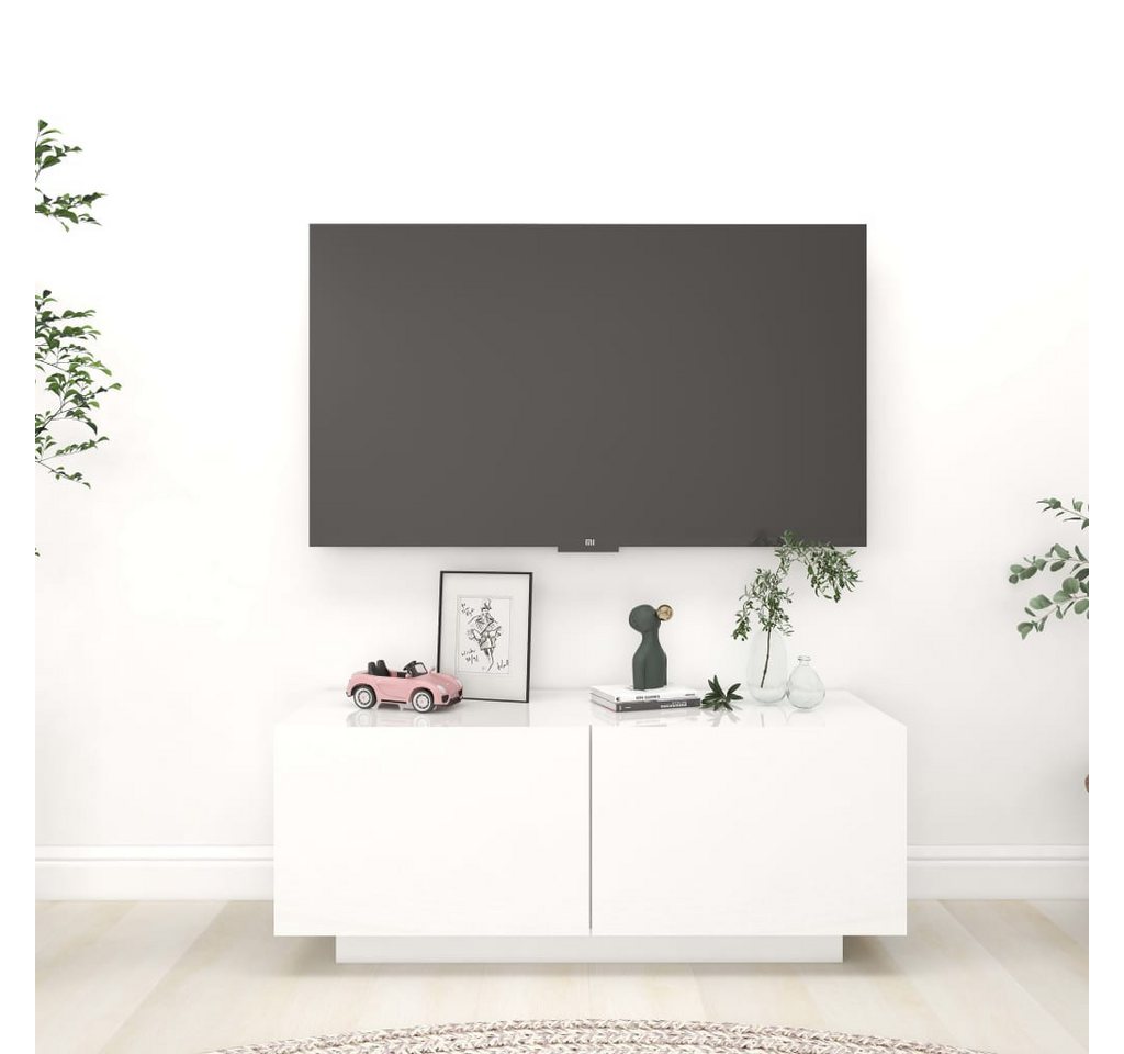 vidaXL TV-Schrank TV-Schrank Hochglanz-Weiß 100x35x40 cm Spanplatte Lowboar günstig online kaufen