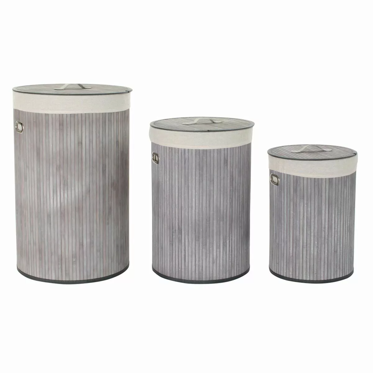 Korbsatz Dkd Home Decor Grau Polyester Bambus (38 X 38 X 60 Cm) (3 Stücke) günstig online kaufen
