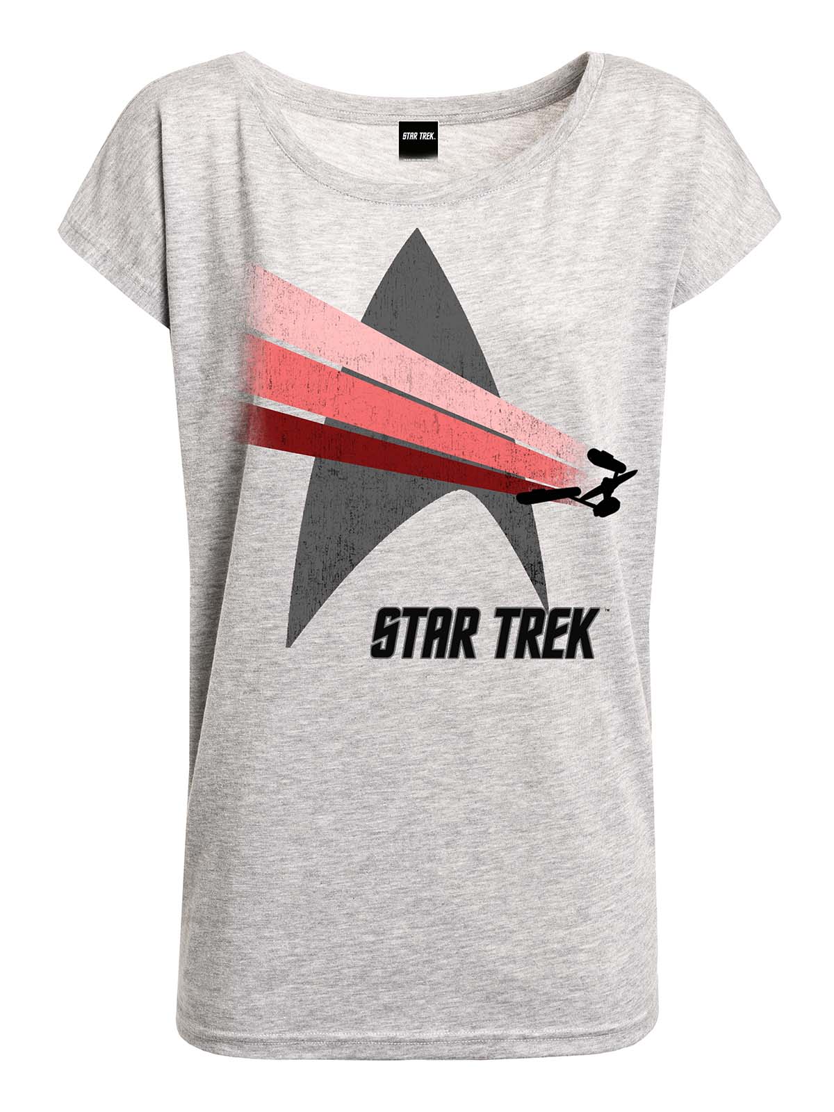 Star Trek Free Flight Damen Loose-Shirt grau meliert günstig online kaufen