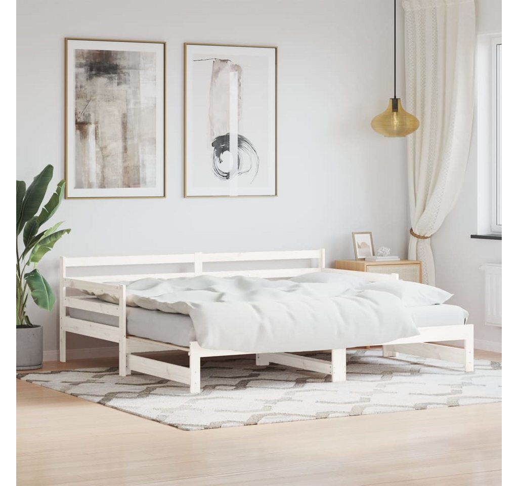 vidaXL Gästebett Gästebett Tagesbett Ausziehbar Weiß 90x190 cm Massivholz K günstig online kaufen