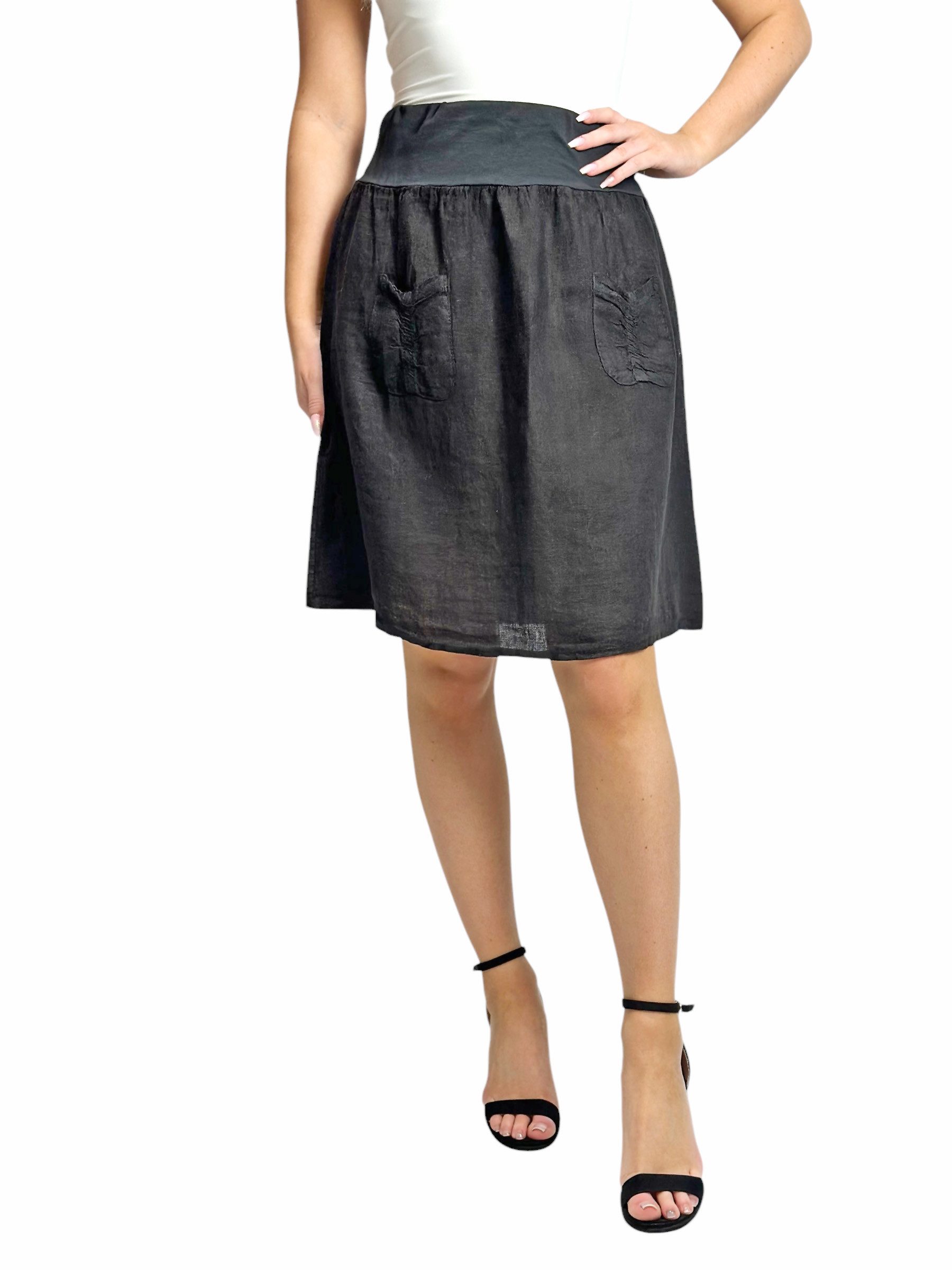 Mississhop A-Linien-Rock Leinen Rock Sommerrock locker günstig online kaufen