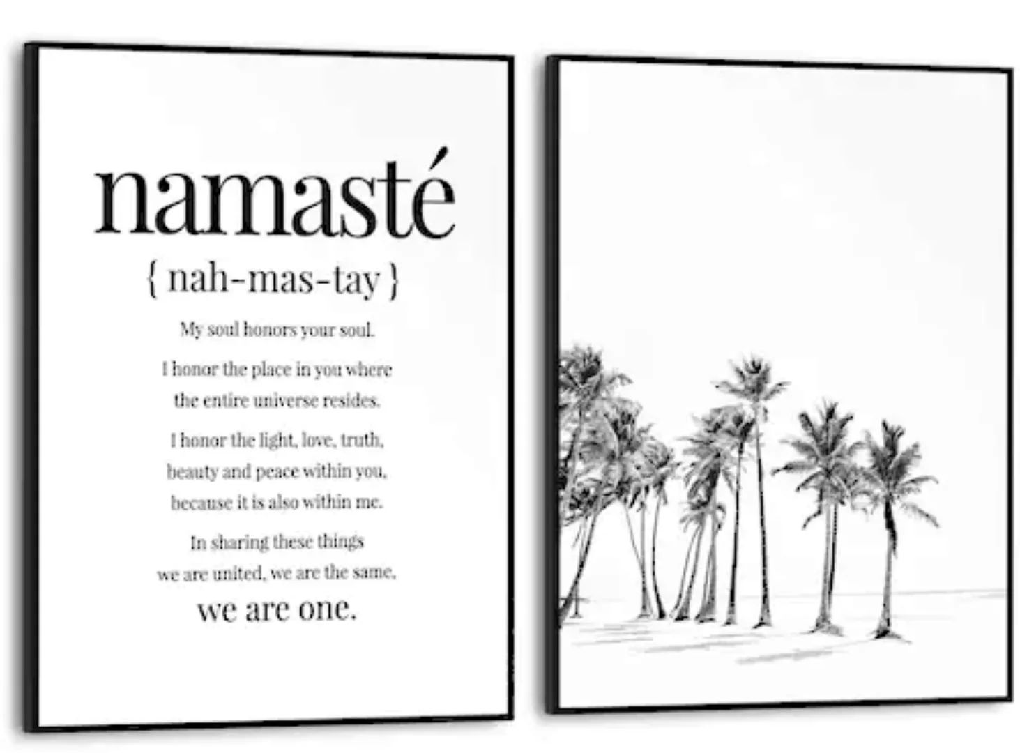 Reinders! Wandbild »Ruhe Namasté - Strand - Palme - Zen«, (2 St.) günstig online kaufen