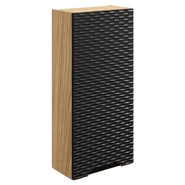 Lomadox Hängeschrank OLUO-56-BLACK Wandschrank Badschrank, Eiche mit schwar günstig online kaufen