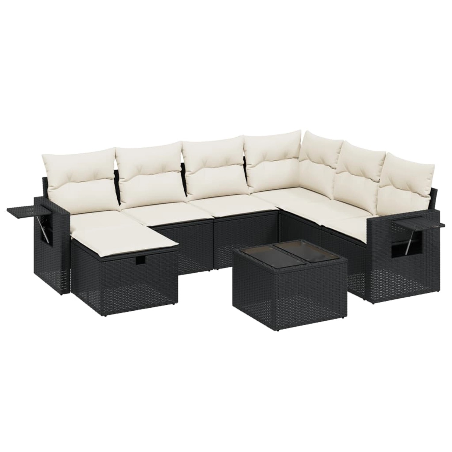 vidaXL 8-tlg Garten-Sofagarnitur mit Kissen Schwarz Poly Rattan Modell 163 günstig online kaufen