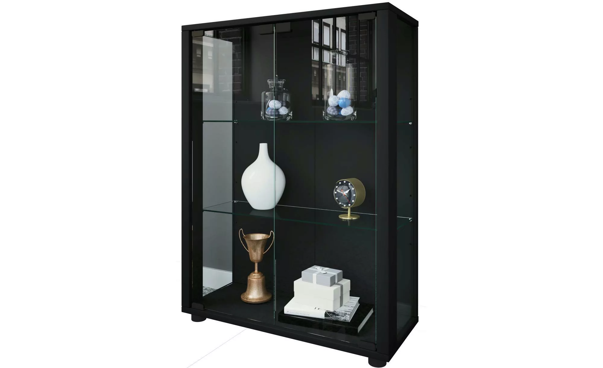 VCM Holz Glas Vitrine Sammelvitrine Glasvitrine Schaukasten Standvitrine Si günstig online kaufen