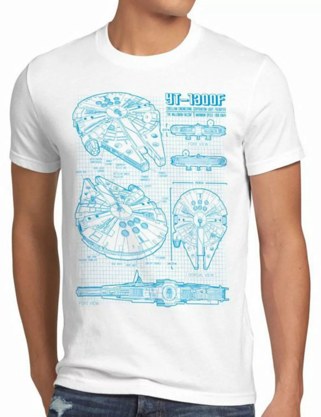 style3 T-Shirt Millennium Falcon star krieg wars imperium der sterne vader günstig online kaufen