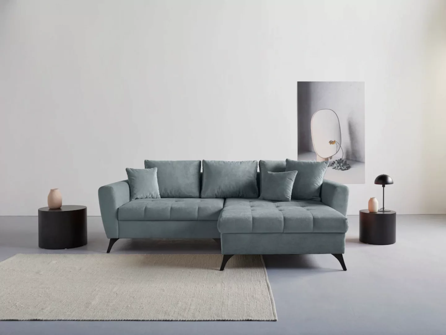 INOSIGN Ecksofa "Lörby L-Form", auch mit Aqua clean-Bezug, feine Steppung i günstig online kaufen