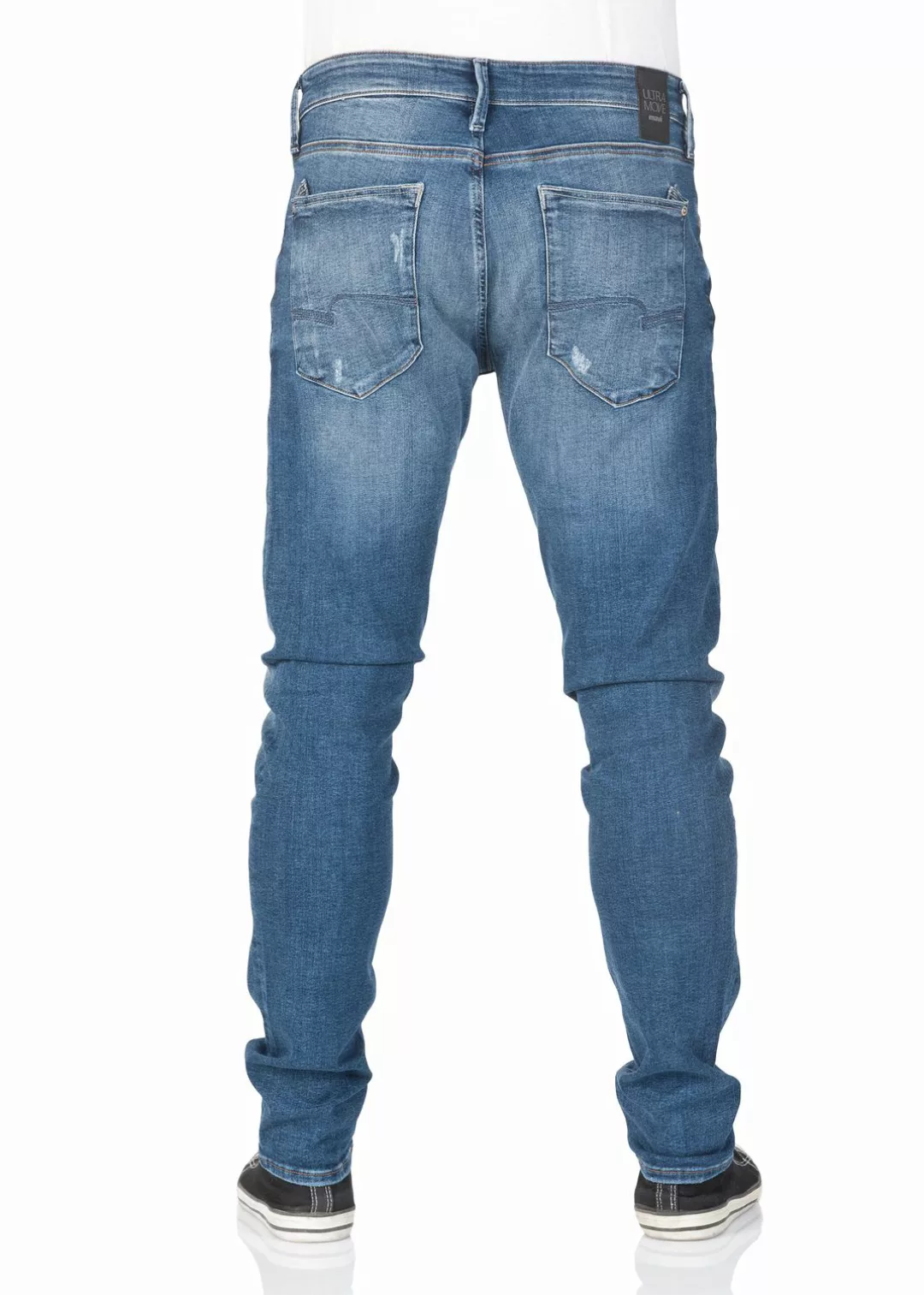 Mavi Herren Jeans James - Skinny Fit - Blau - Mid Brushed Ultra Move günstig online kaufen