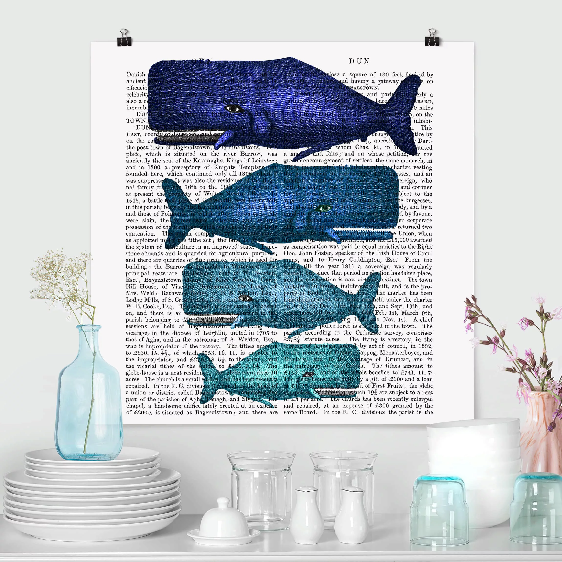 Poster Tiere - Quadrat Tierlektüre - Walfamilie günstig online kaufen