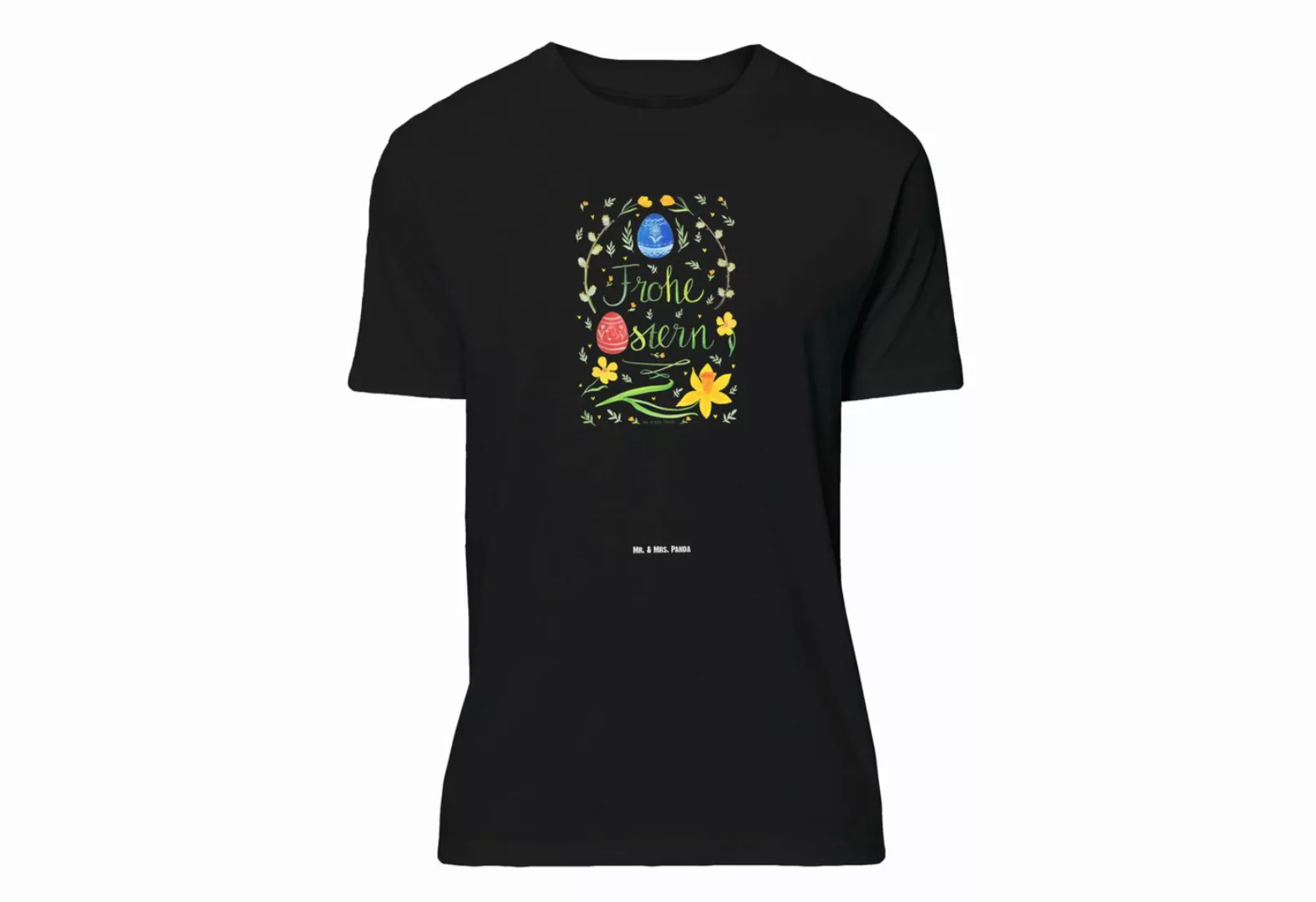 Mr. & Mrs. Panda T-Shirt Frohe Ostern - Schwarz - Geschenk, Osterei, Ostern günstig online kaufen
