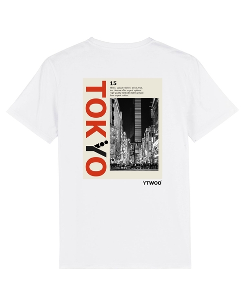 Unisex T-shirt Aus Bio Baumwolle | Tokyo | Großer Print Mit Blume günstig online kaufen