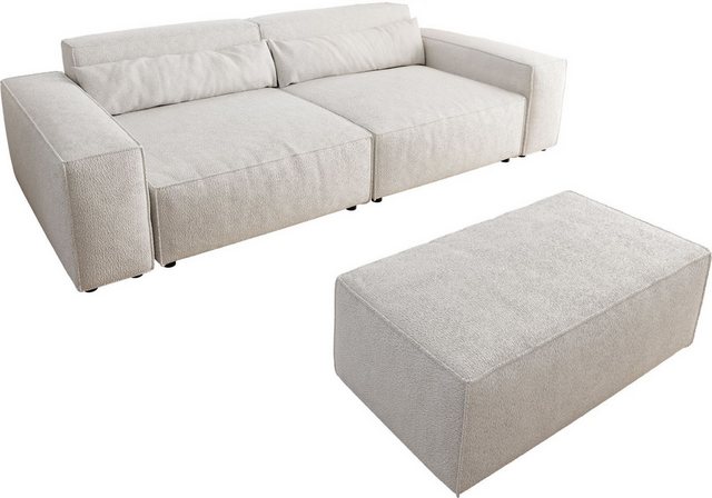 DELIFE Big-Sofa Sirpio, XL Lederimitat Vintage Anthrazit 270x130 cm mit Hoc günstig online kaufen