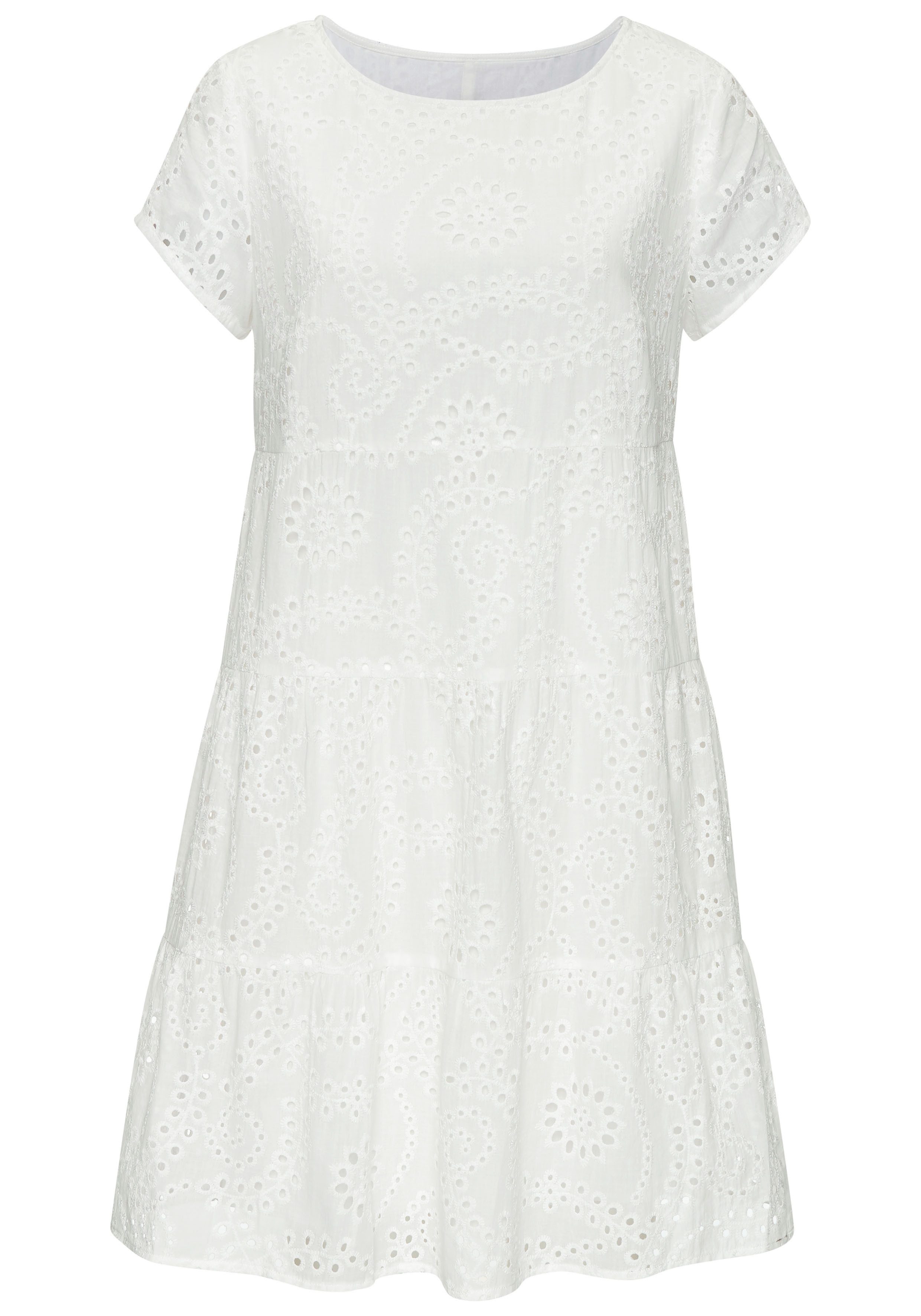 Buffalo Spitzenkleid kurzes Sommerkleid aus Lochstickerei günstig online kaufen
