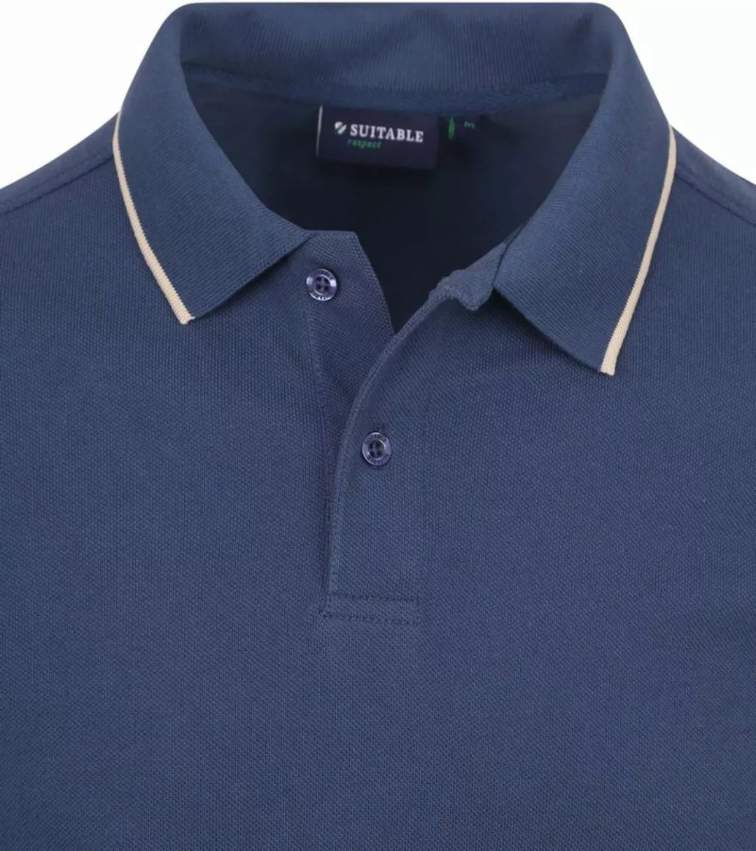 Suitable Respect Poloshirt Tip Ferry Denim Blau - Größe S günstig online kaufen