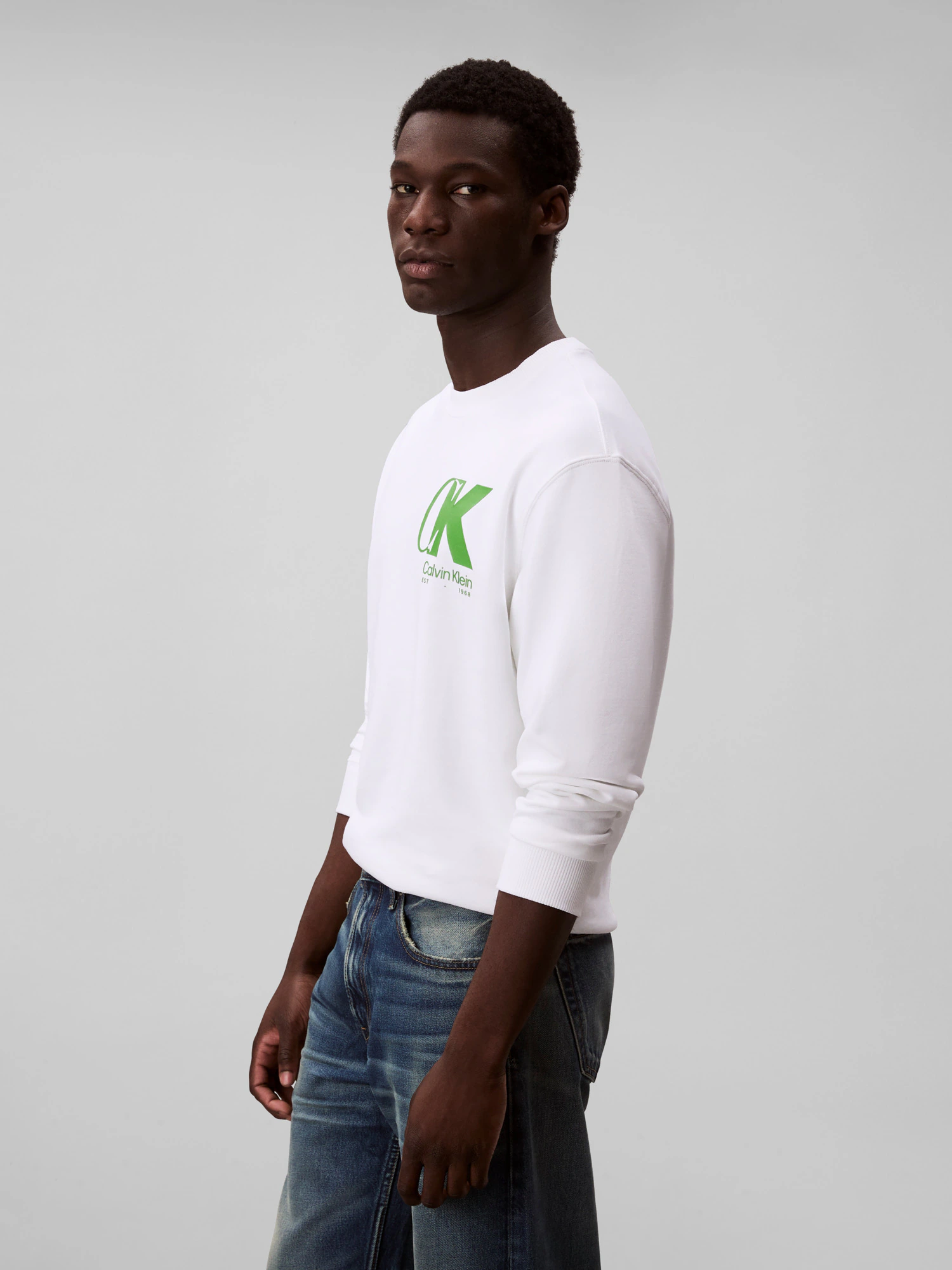 Calvin Klein Sweatshirt "LS EU 350TERRY CK OVERLAP GRAPHI", Rundhalsausschn günstig online kaufen